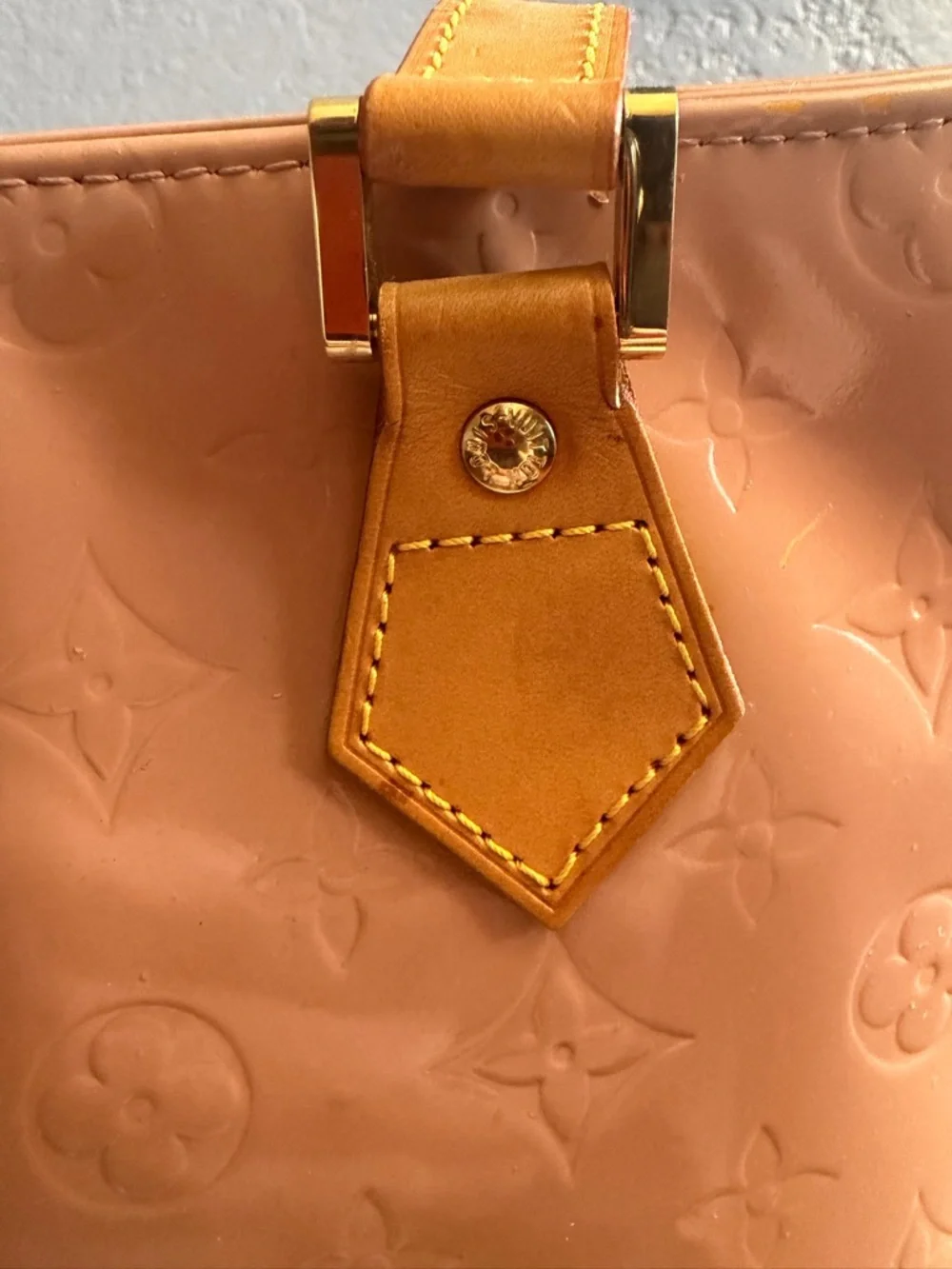 Louis Vuitton Vernis Houston Tote Bag Monogram Rose Pink Patent Leather⁠